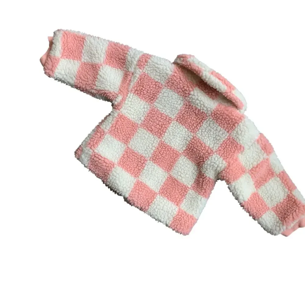 Mud Pie Checkered Sherpa Coat
